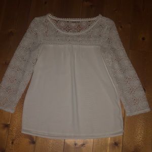 White top lace long sleeve